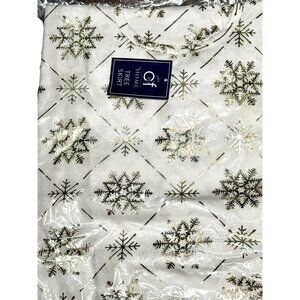 C&F Home Gold Foil & Cream Snowflake Tree Skirt
